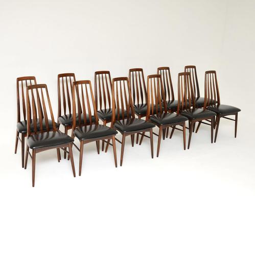 Set of 12 Danish Rosewood & Leather Dining Chairs by Niels Koefoed (1 of 12)