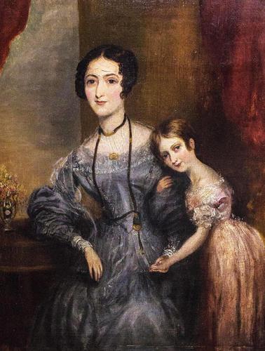 Victorian Oil on Canvas Mother & Daughter Portrait (1 of 10) Victorian Oil on Canvas Mother & Daughter Portrait (1 of 10)