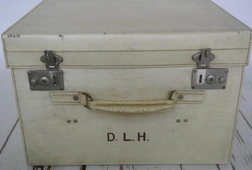 Handmade 1930's Vanity Case/Hat box  in vellum leather. (1 of 6)