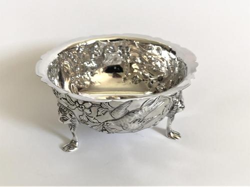 A Superb Bird Embossed Irish Silver Bowl (1 of 8)