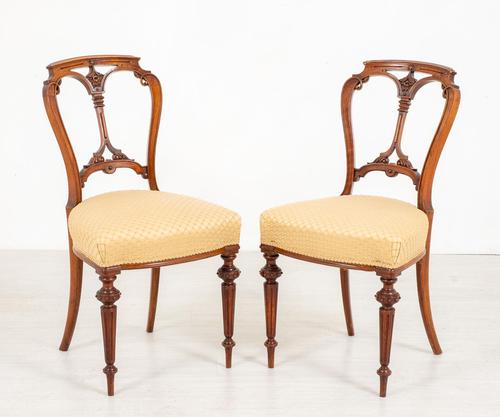 Pretty Pair of Victorian Walnut Chairs (1 of 7)