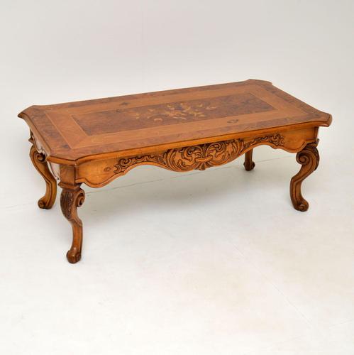 French Style Burr Walnut Inlaid Marquetry Coffee Table (1 of 10)