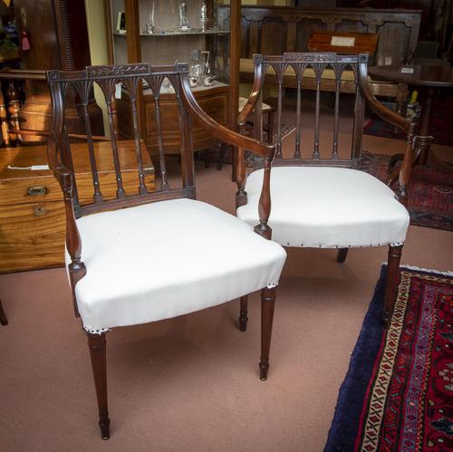 Pair Sheraton Design Carver Chairs (1 of 3) Pair Sheraton Design Carver Chairs (1 of 3)