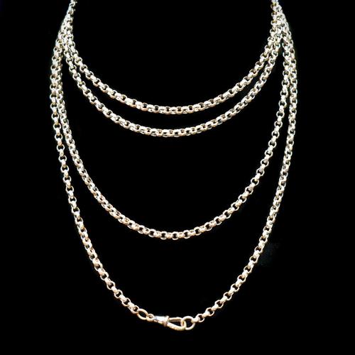 Antique Long Faceted Belcher Rolled Gold Guard Muff Chain Necklace (1 of 8) Antique Long Faceted Belcher Rolled Gold Guard Muff Chain Necklace (1 of 8)