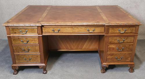 Antique Burr Walnut Partners Desk (1 of 12) Antique Burr Walnut Partners Desk (1 of 12)