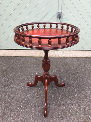 Mahogany Gallery Top Tripod Wine Table (1 of 6) Mahogany Gallery Top Tripod Wine Table (1 of 6)