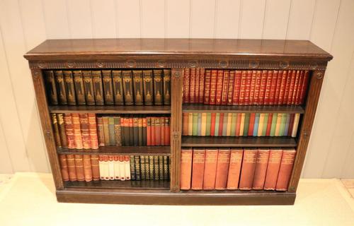 Long Low Solid Oak Open Double Bookcase (1 of 13) Long Low Solid Oak Open Double Bookcase (1 of 13)