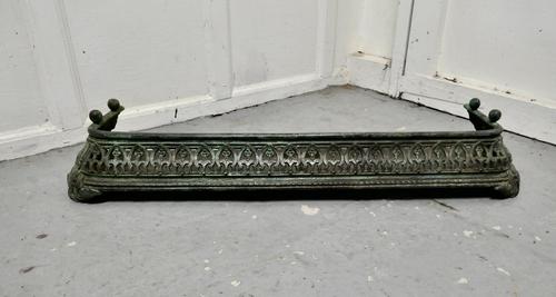Victorian Pierced Verdigris Cast Iron Fender (1 of 5) Victorian Pierced Verdigris Cast Iron Fender (1 of 5)