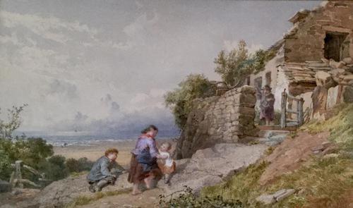 John Henry Mole Watercolour ‘Cottage by the sea’ (1 of 2)