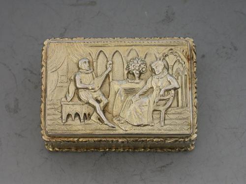 William IV Silver Gilt Vinaigrette "Chatelar Playing the Lute to Mary Queen of Scots" by John Bettridge, Birmingham 1830 (1 of 10) William IV Silver Gilt Vinaigrette "Chatelar Playing the Lute to Mary Queen of Scots" by John Bettridge, Birmingham 1830 (1 of 10)