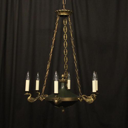 French Gilded Bronze Empire 6 Light Chandelier (1 of 10) French Gilded Bronze Empire 6 Light Chandelier (1 of 10)
