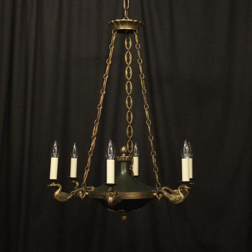 French Gilded Bronze Empire 6 Light Chandelier (1 of 10)