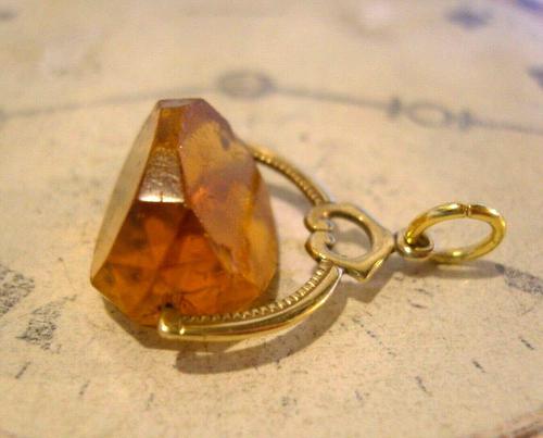 Antique Pocket Watch Chain Spinner Fob Gilt & Citrine Fob 1920 (1 of 7) Antique Pocket Watch Chain Spinner Fob Gilt & Citrine Fob 1920 (1 of 7)