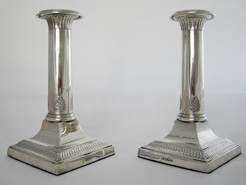 Stylish Pair of Thomas Bradbury & Son Silver Candlesticks (1 of 6)