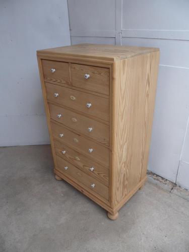 Lovely Art Deco 1930s Pine 7 Drawer Chest of Drawers to wax / paint (1 of 11)