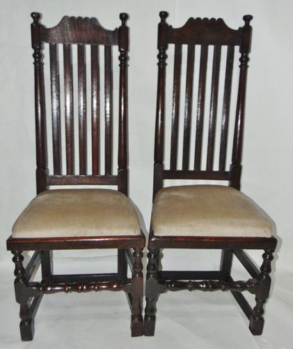 Pair of Jacobean High Back Oak Chairs (1 of 8)