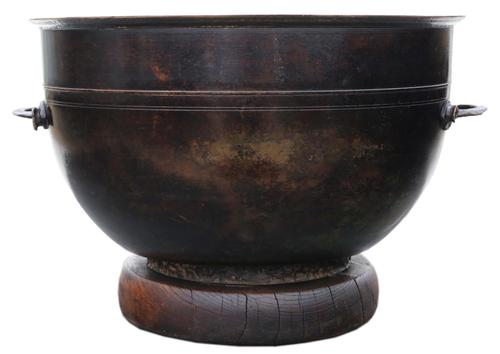 Antique Oriental Japanese Large Fine Quality Bronze Bowl Planter Jardinière Censor Hibachi C1900 Meiji (1 of 6)