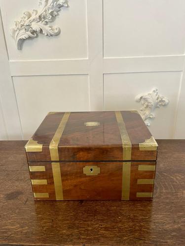 Antique Victorian Quality Burr Walnut Brass Bound Writing Box (1 of 11) Antique Victorian Quality Burr Walnut Brass Bound Writing Box (1 of 11)