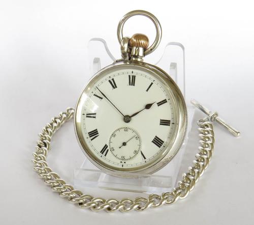 Antique Silver Longines Pocket Watch Retailed by J W Benson + Chain (1 of 5) Antique Silver Longines Pocket Watch Retailed by J W Benson + Chain (1 of 5)