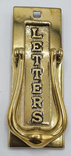 Original Edwardian Polished Brass Door Knocker or Letter Box (1 of 2) Original Edwardian Polished Brass Door Knocker or Letter Box (1 of 2)