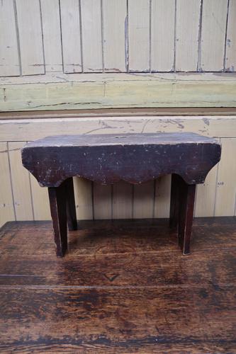 Early 20th Century Large Scottish Vernacular Decorative Creepie or Boarded Stool (1 of 16)