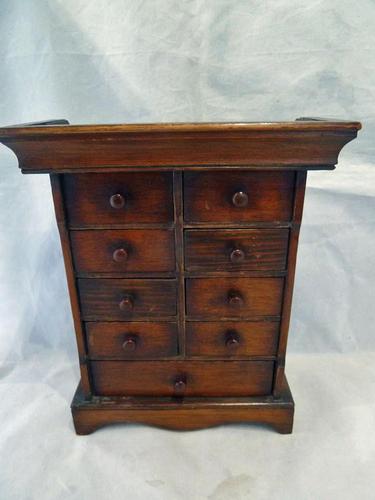 Antique Miniature Stained Pine Chest of Drawers (1 of 6)