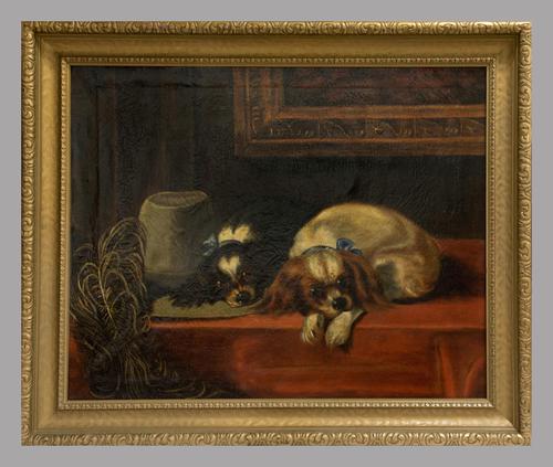 After Landseer - King Charles Spaniels - Oil on Canvas - Early 20thc (1 of 4)