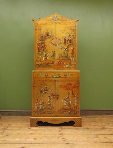 Antique Art Deco Chinese Painted Cabinet, Ornate Gold Decoration, Signed (1 of 28)