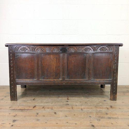 Antique Carved Oak Coffer (1 of 13)