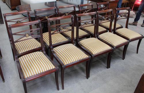 1960s -Set 10 Mahogany Sabre Leg Dining Chairs with Pop out Seats (1 of 3)