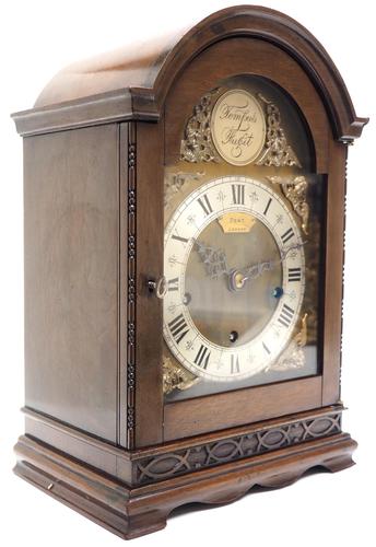 Superb Mahogany Arch Top Mantel Clock Westminster Musical Bracket Clock by Dent London (1 of 10)