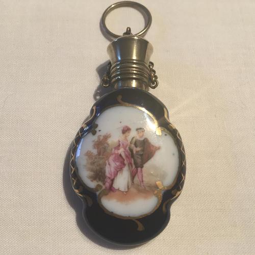 Antique Porcelain Chatelaine Scent Bottle (1 of 5)