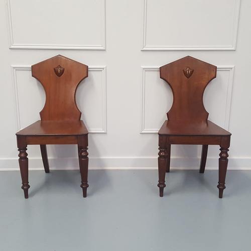 Pair of Antique Engraved Hall Chairs C1850 (1 of 6) Pair of Antique Engraved Hall Chairs C1850 (1 of 6)
