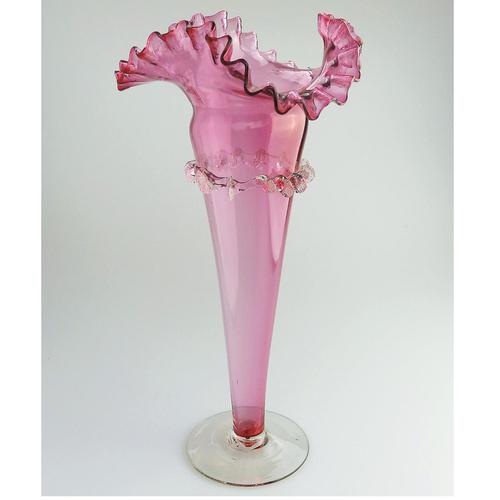 A Large Cranberry Glass Jack in Pulpit Vase C.19thc (1 of 8)