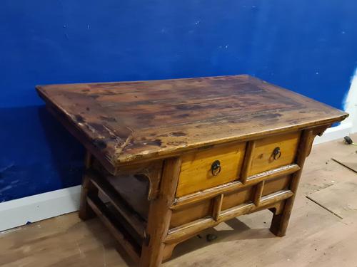 Chinese 19th Century Elm Altar Prayer Coffee Table 'Qing Dynasty' (1 of 8)