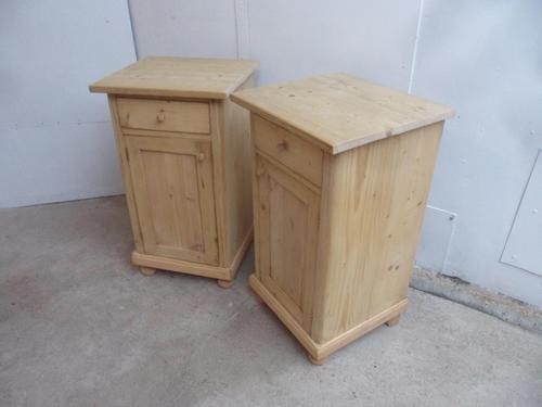 Lovely Pair of Antique Pine Victorian Bedside Cabinets to wax / paint (1 of 9)