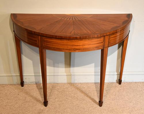 Demi Lune Console Table Sheraton Revival Sunburst Design (1 of 6) Demi Lune Console Table Sheraton Revival Sunburst Design (1 of 6)