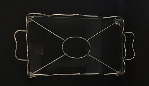 Edwardian Silver Plated & Glass Sandwich / Cake Tray (1 of 3) Edwardian Silver Plated & Glass Sandwich / Cake Tray (1 of 3)