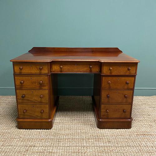 Quality Victorian Mahogany Antique Pedestal Desk (1 of 8)