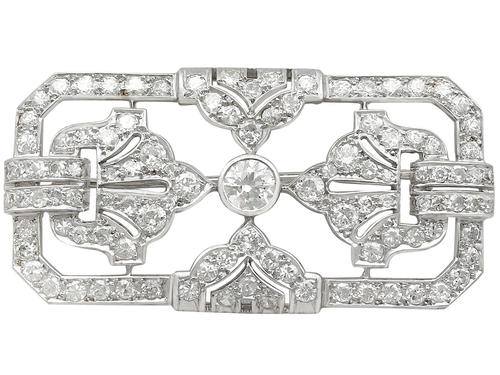 4.53ct Diamond & Platinum Brooch - Art Deco - French c.1930 (1 of 9) 4.53ct Diamond & Platinum Brooch - Art Deco - French c.1930 (1 of 9)
