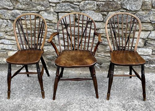 Trio of Early Stick Back Country Chairs (1 of 19) Trio of Early Stick Back Country Chairs (1 of 19)