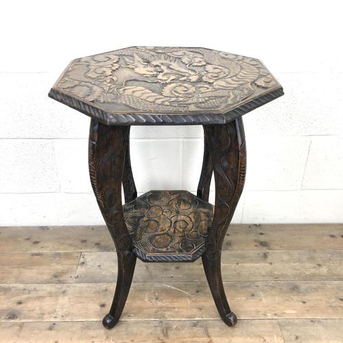 Early 20th Century Carved Side Table (1 of 9)