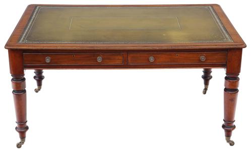 Victorian 19th Century Mahogany Partners' Writing Desk Table (1 of 8)