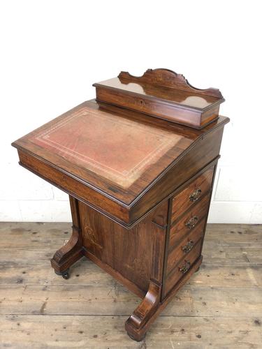 Late Victorian Inlaid Rosewood Davenport Desk (1 of 17) Late Victorian Inlaid Rosewood Davenport Desk (1 of 17)