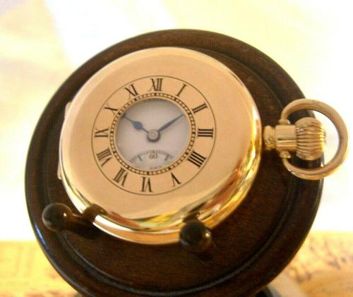 Pocket Watch 1937 Swiss 15 Jewel 9ct Rose Gold Filled Half Hunter FWO (1 of 12)