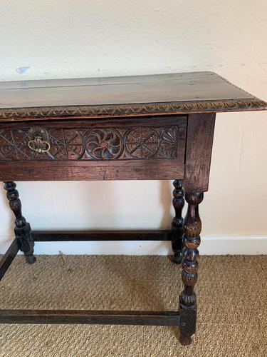 Antique Oak Side Table (1 of 6)