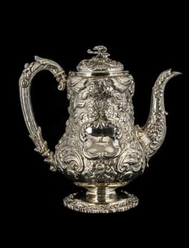 George IV Silver Coffee Pot - John & Thomas Settle, Gunn & Co, Sheffield 1825 (1 of 3)