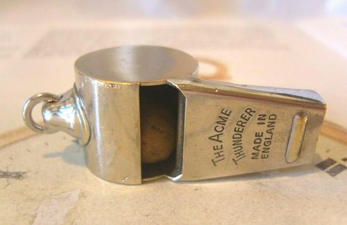 Vintage Pocket Watch Chain Whistle Fob 1940 Railway Or Police Fob (1 of 7)