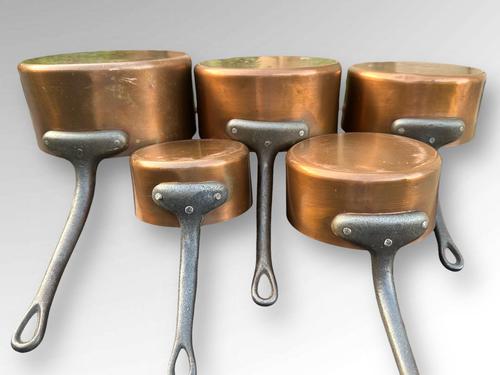 Vintage French Set of 5 Pâtisserie Copper Pans  Unlined (1 of 19)