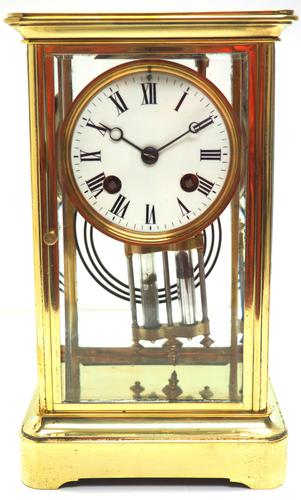 Fine  Antique French Table Regulator with Compensating Pendulum 8 Day 4 Glass Mantel Clock (1 of 11)